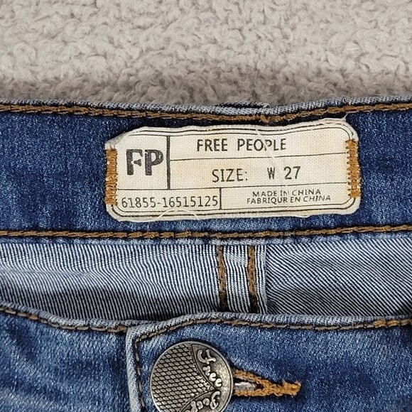 Free People Womens Blue Skinny Jeans Size 27 Cotton Blend Denim - Picture 4 of 8